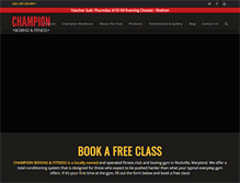 Tablet Screenshot of championboxingfitness.com